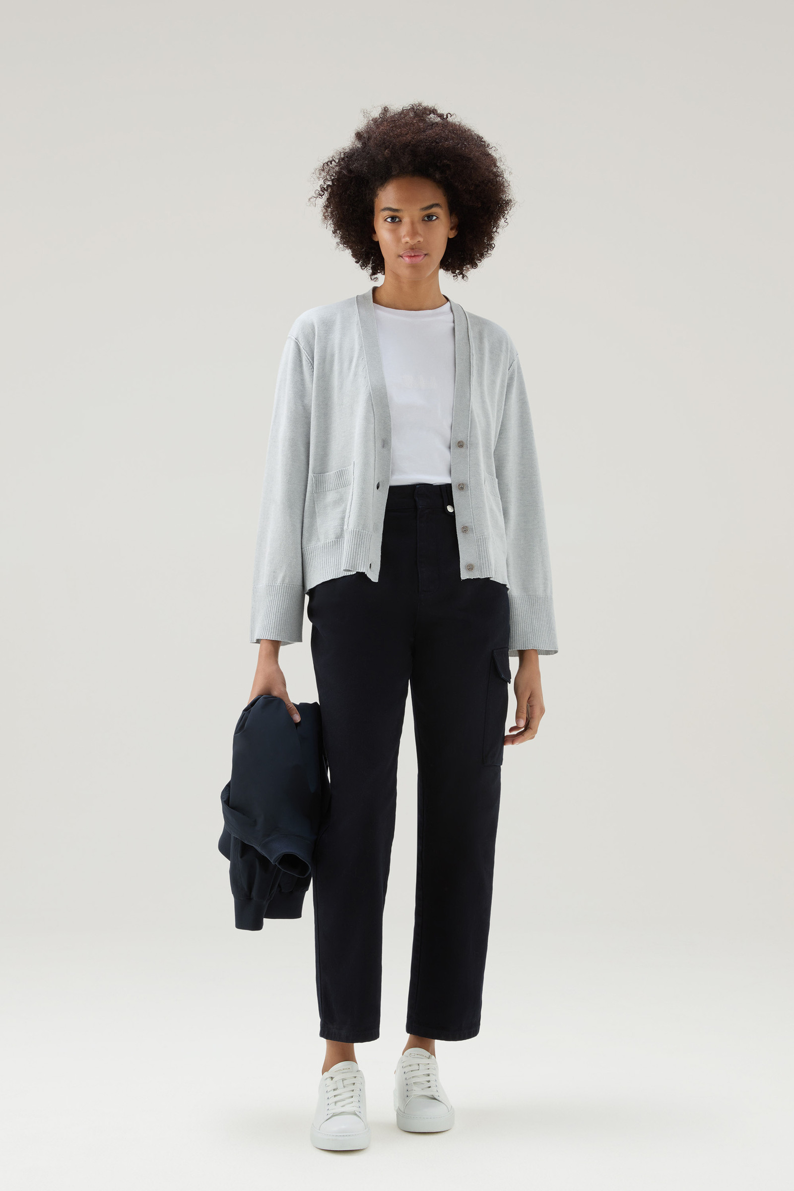 Cardigan in misto cotone e cashmere grigio photo 2 | Woolrich