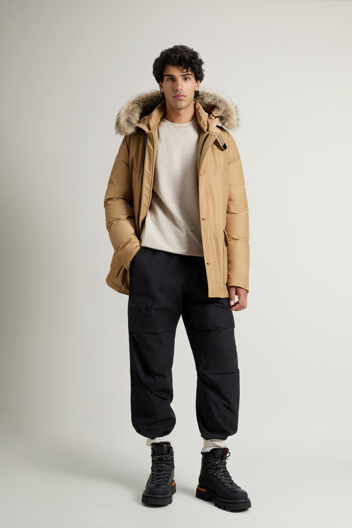 Arctic Anorak in Ramar Cloth with Detachable Fur Beige photo 2 | Woolrich