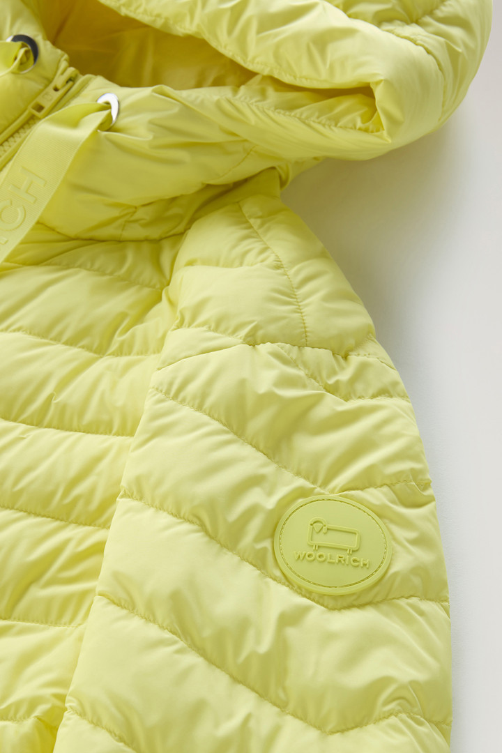 Microfibre Jacket with Chevron Quilting and Hood Yellow photo 7 | Woolrich