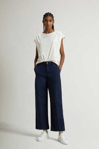 Garment-Dyed Pure Cotton Chino Pants Blue | Woolrich