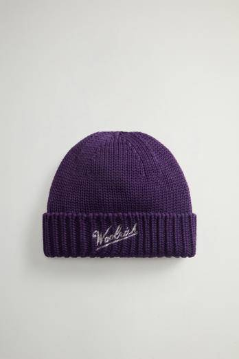 Beanie in Pure Merino Virgin Wool Purple | Woolrich