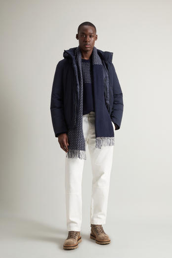 Veste rembourrée en nylon élastique à capuche amovible Bleu | Woolrich