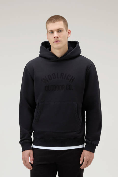 Hoodie in Pure Cotton Black | Woolrich