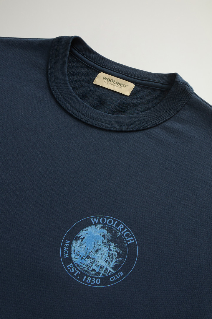 Crewneck Sweatshirt in Pure Cotton with Print Blue photo 6 | Woolrich