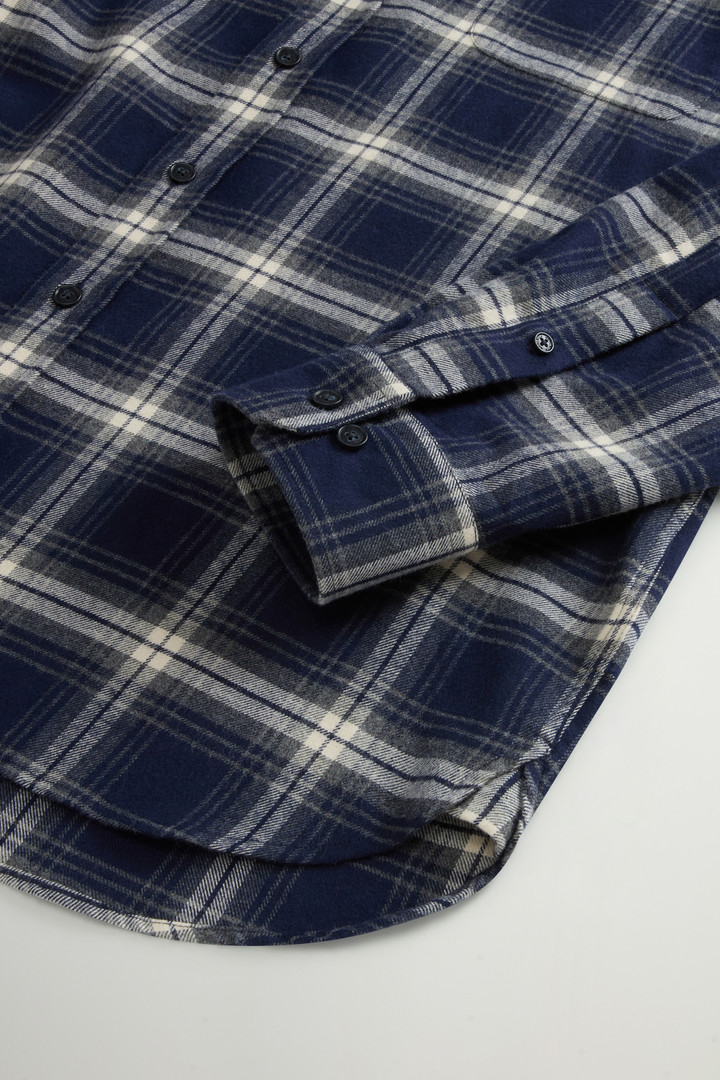 Pure Cotton Flannel Checked Shirt Blue photo 7 | Woolrich