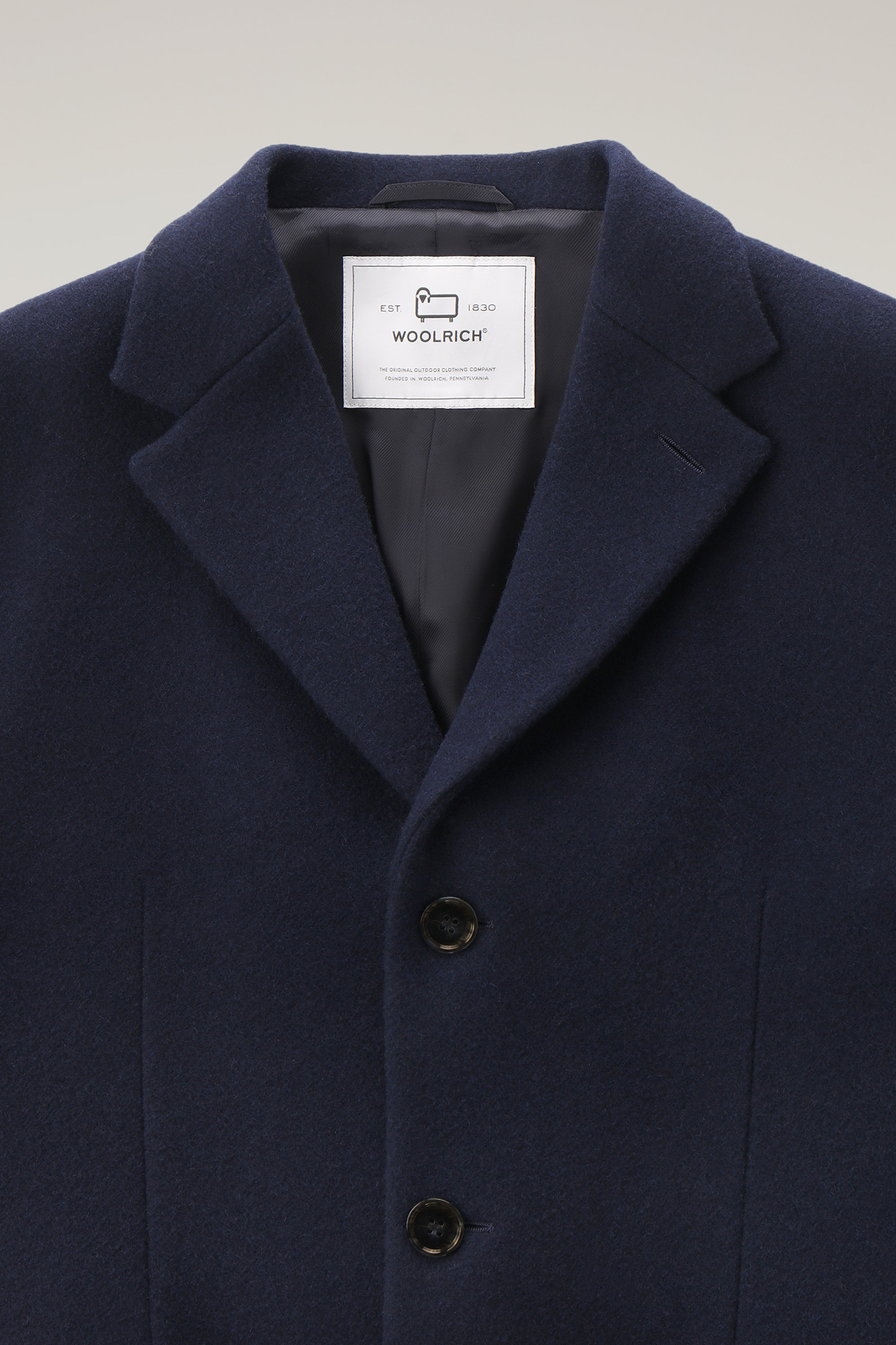 Classic Coat in Melton Wool Blend - Men - Blue