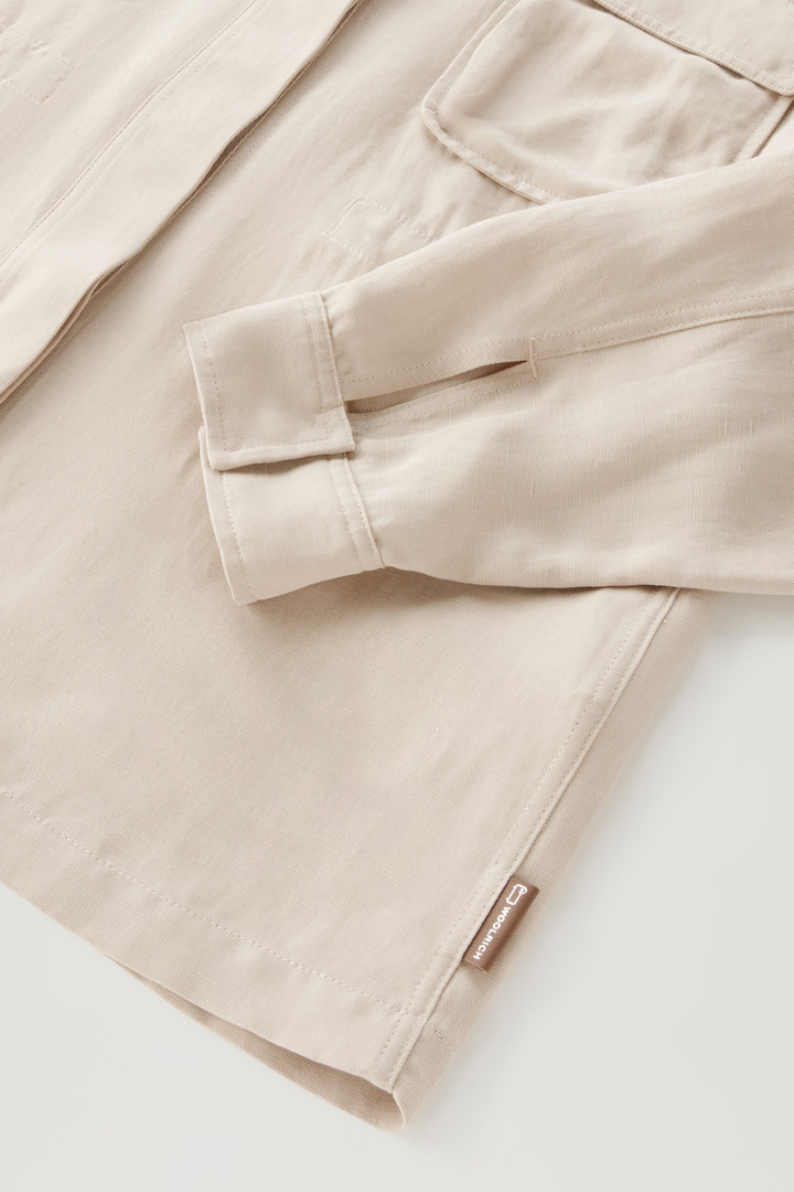 Utility Overshirt in Linen Blend Beige photo 7 | Woolrich