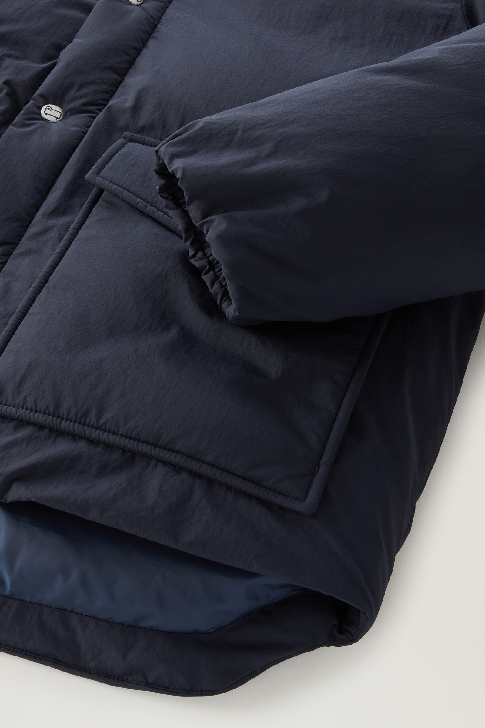 Padded Aleutian Jacket in Eco Taslan Nylon with Detachable Hood Blue photo 10 | Woolrich