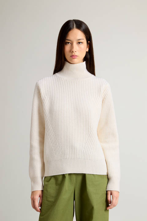 Maglione Canberra a collo alto in pura lana vergine Bianco | Woolrich