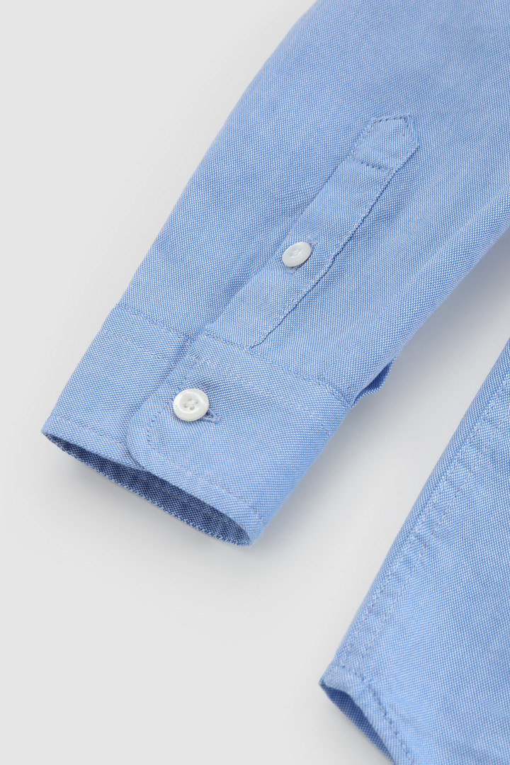 Boy's Button-Down Oxford Cotton Shirt Blue photo 6 | Woolrich