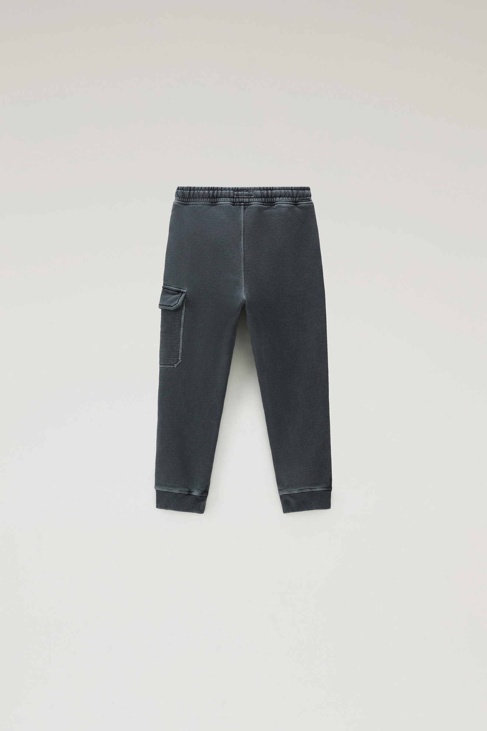 Boys' Garment-Dyed Sweatpants in Pure Cotton Black photo 2 | Woolrich