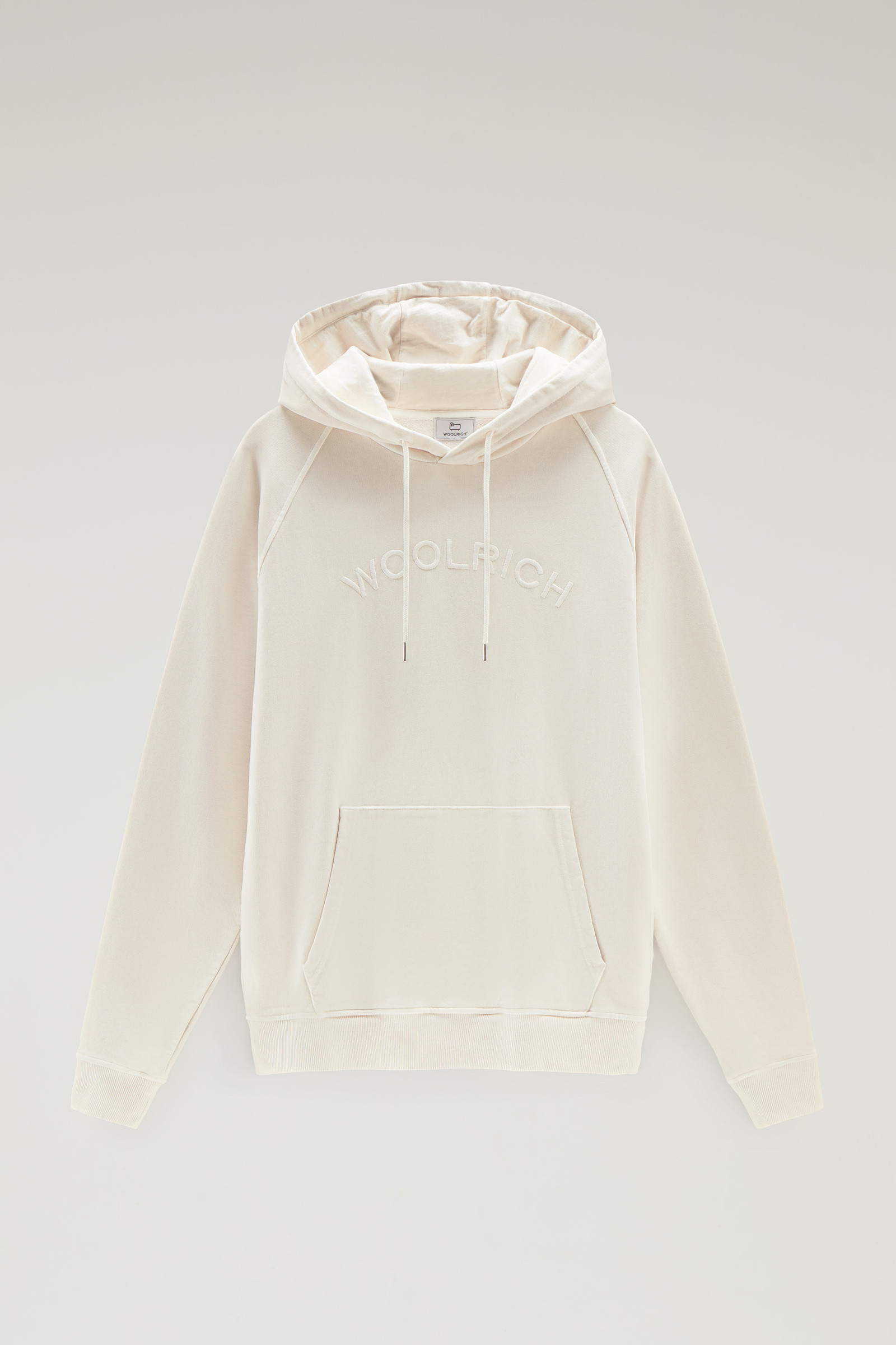 Sweat-shirt à capuche Varsity en pur coton teint en pièce blanc photo 5 | Woolrich