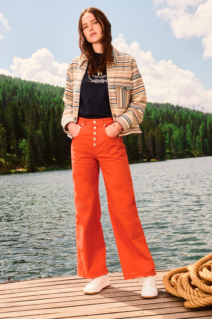 Pantaloni in twill di cotone elasticizzato tinto in capo Arancione photo 8 | Woolrich