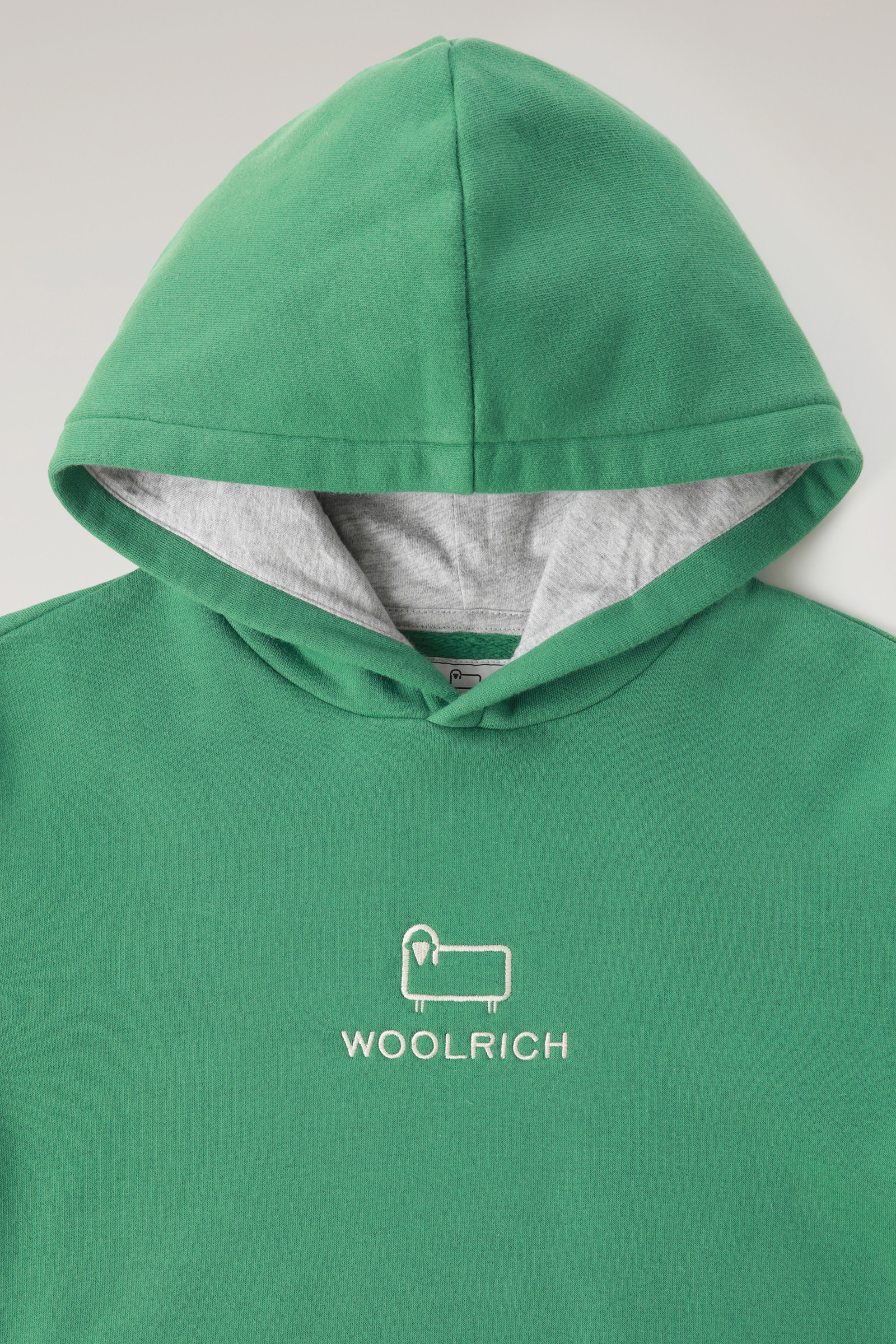 Boys' Logo Hoodie in Fleece Green photo 3 | Woolrich