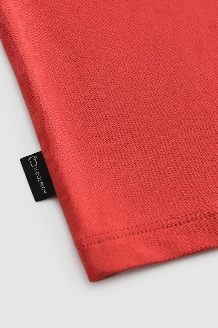 Boy's Organic Cotton Tee with Logo Red photo 4 | Woolrich
