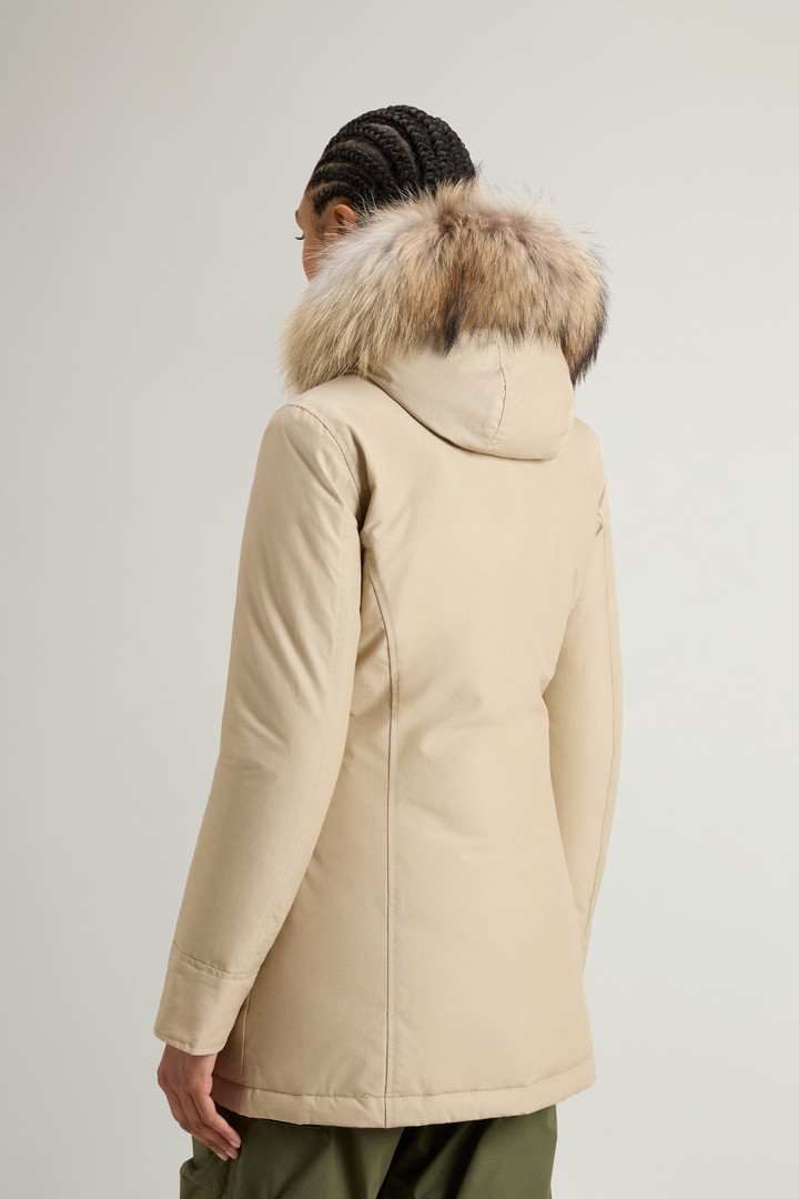 Arctic Parka in Ramar Cloth with Detachable Fur Trim Beige photo 3 | Woolrich