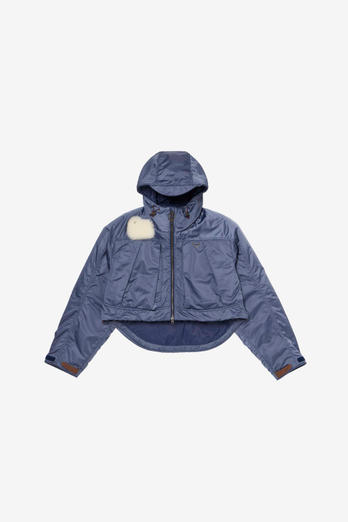 Fishing Jacket in Satin-Effect Fabric with Hood with Visor Blue photo 1 | Woolrich