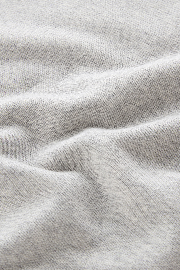 Crewneck Cotton Fleece Sweatshirt with Embroidered Logo Gray photo 8 | Woolrich
