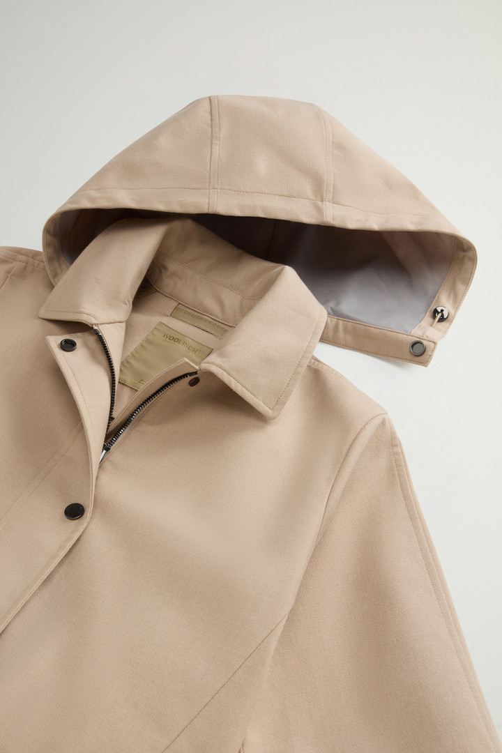 Yarn-Dyed Trench Coat in Three-Layer Fabric with Hood Beige photo 6 | Woolrich