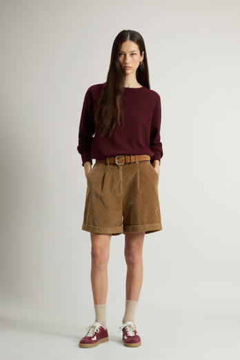 Wide-Leg Corduroy Shorts Beige | Woolrich