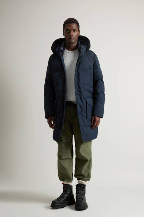 Parka with Detachable Wool Visor Blue | Woolrich