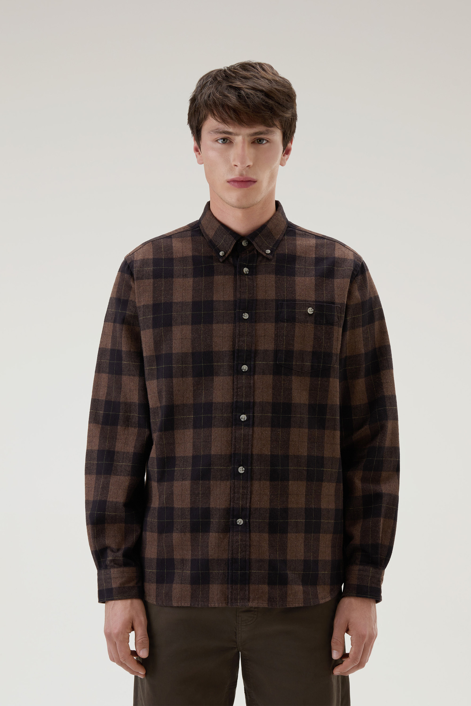 メンズSubculture Wool Check Shirt Brown 1 - シャツ
