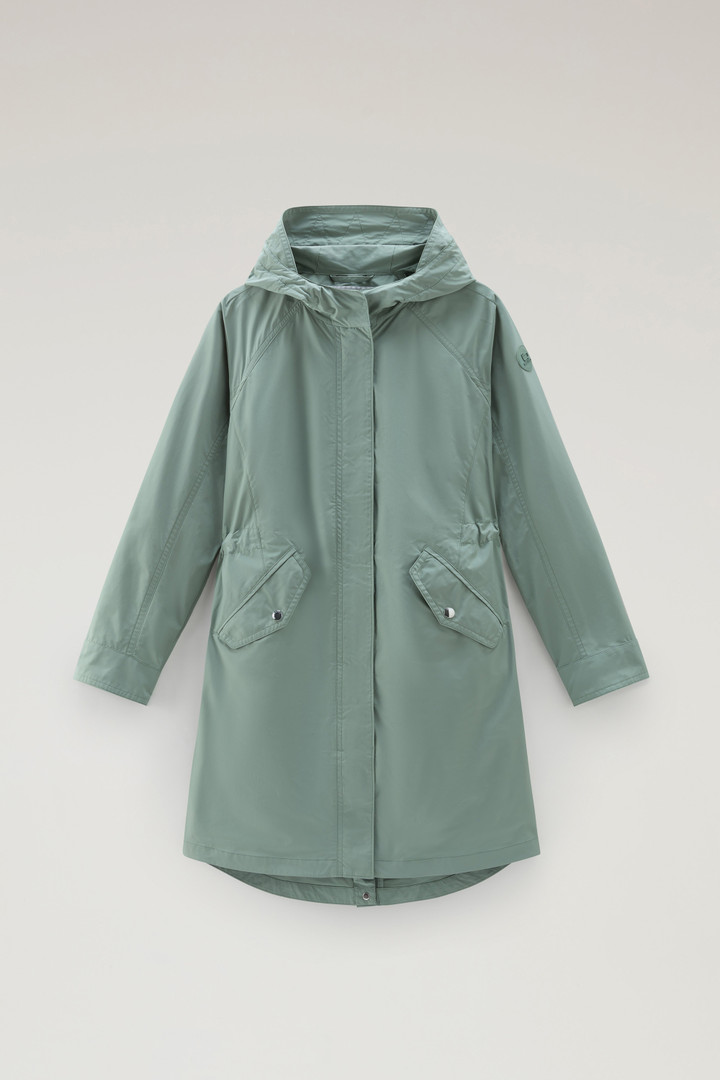 Parka d'été longue en tissu Urban Touch à capuche Vert photo 5 | Woolrich