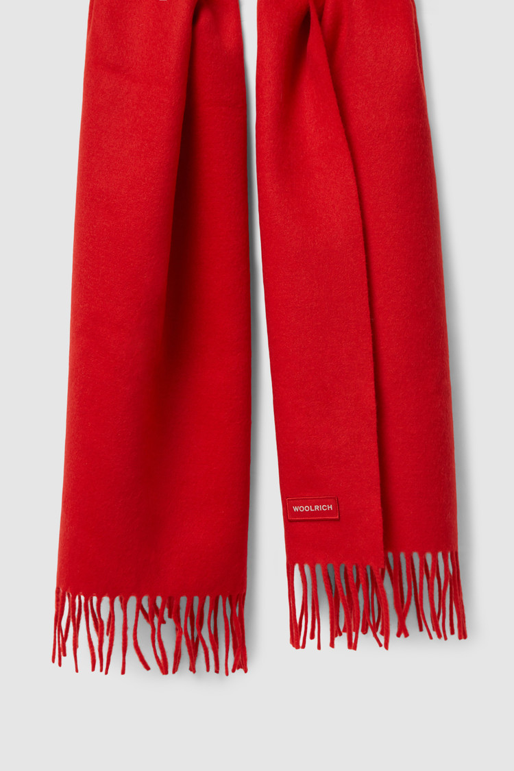 Wollen sjaal met woolrich-logo