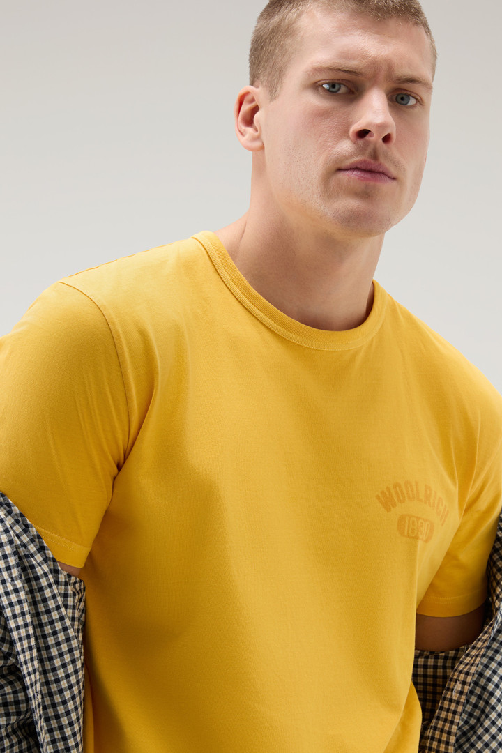 Garment-Dyed T-Shirt in Pure Cotton Yellow photo 4 | Woolrich