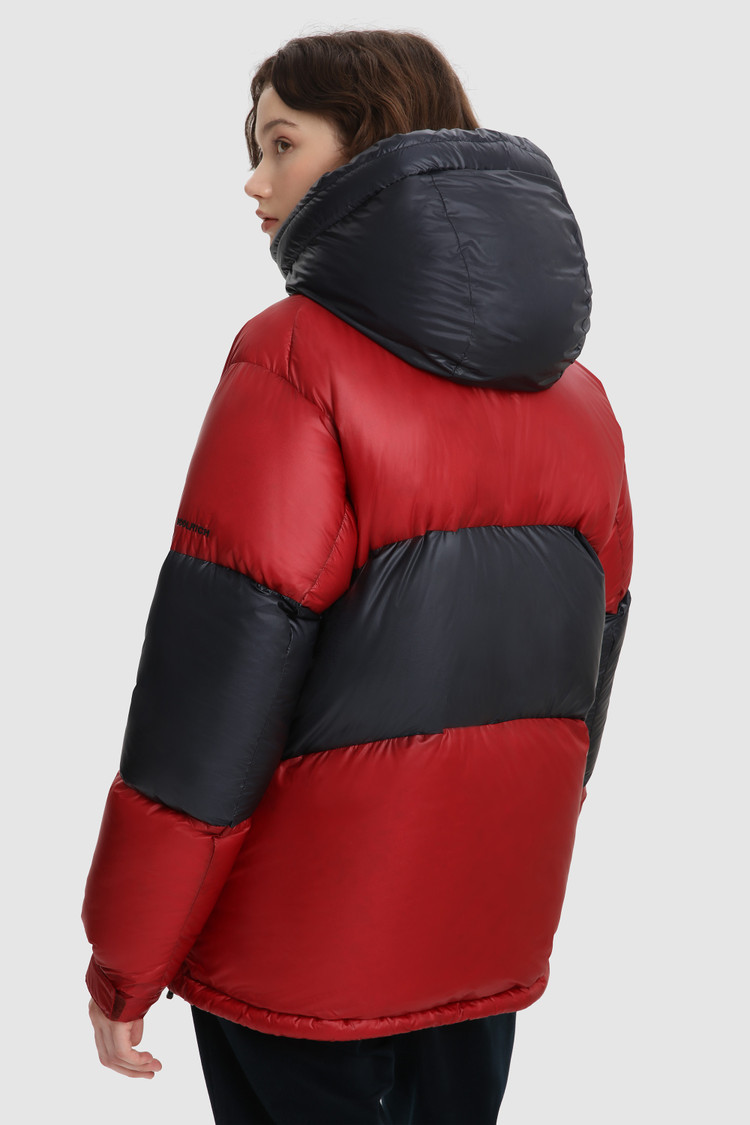 Parka met dons in diamantstiksel