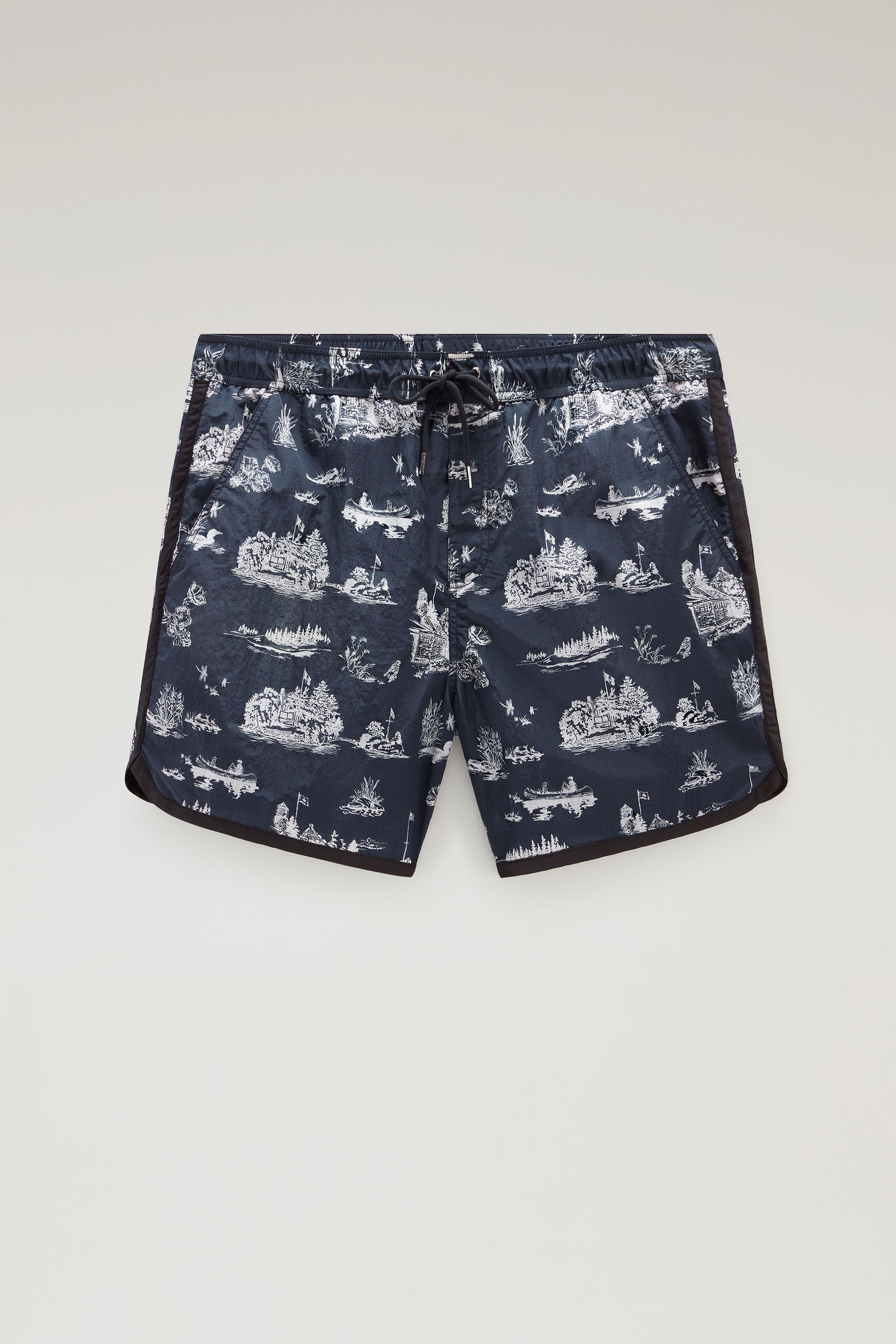 Zavikon Printed Boardshorts in Ripstop Crinkle Nylon Blue photo 4 | Woolrich