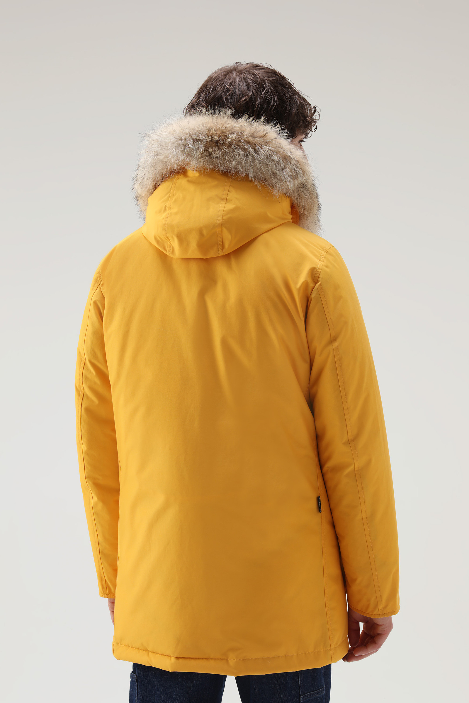 Men's Arctic Parka in Ramar Cloth with Detachable Fur Trim Yellow ...