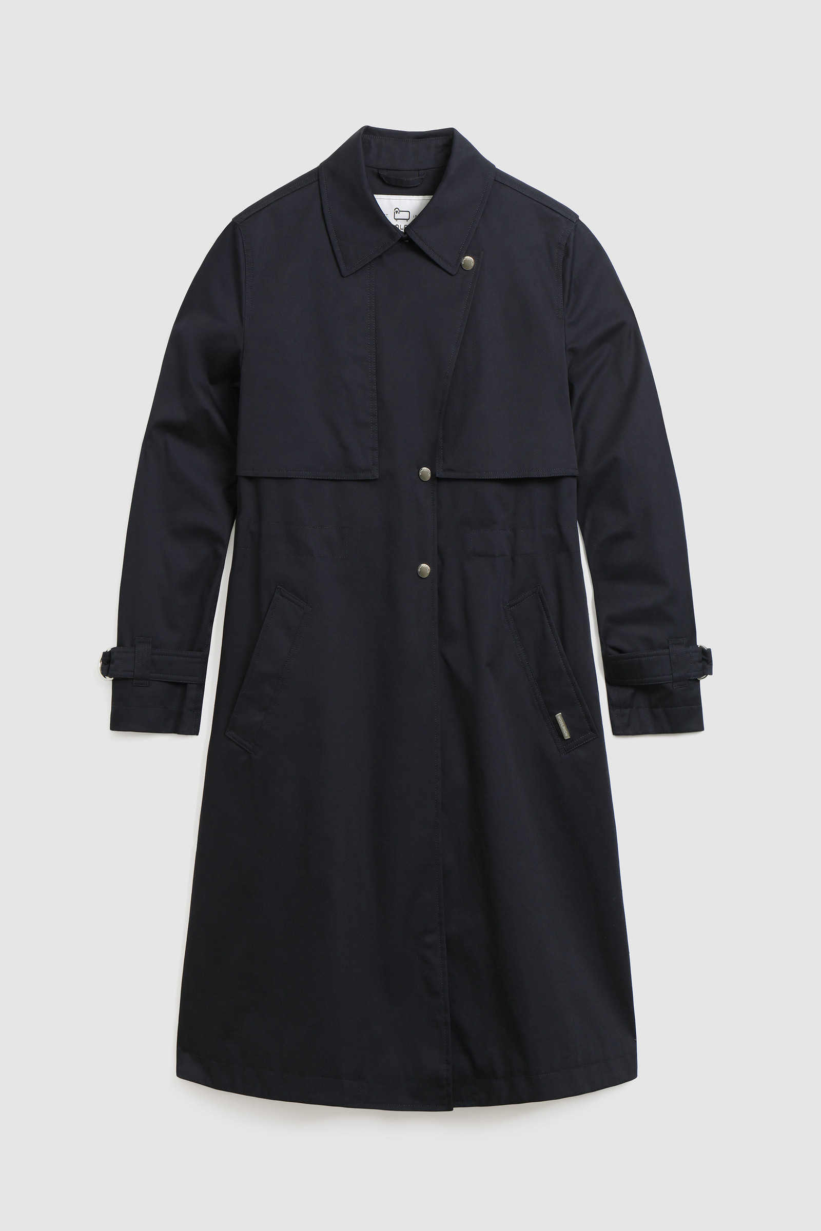 Havice Light Trench Coat with Printed Check Lining Blue photo 4 | Woolrich