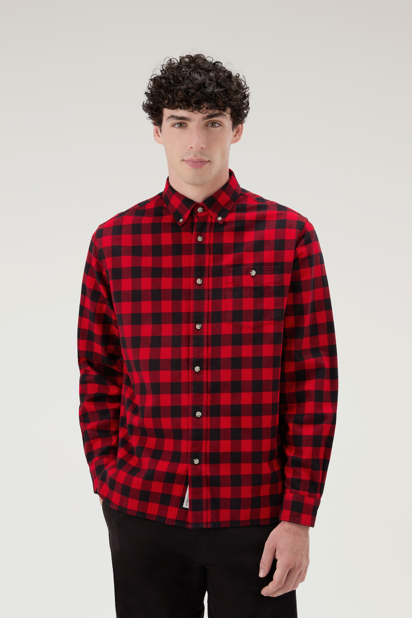 Men's Traditional Flannel Check Shirt Red | Woolrich USA