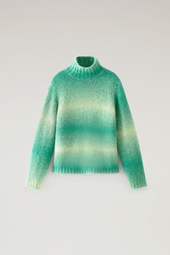 Turtleneck Sweater in Alpaca Blend with Dégradé Effect Green | Woolrich