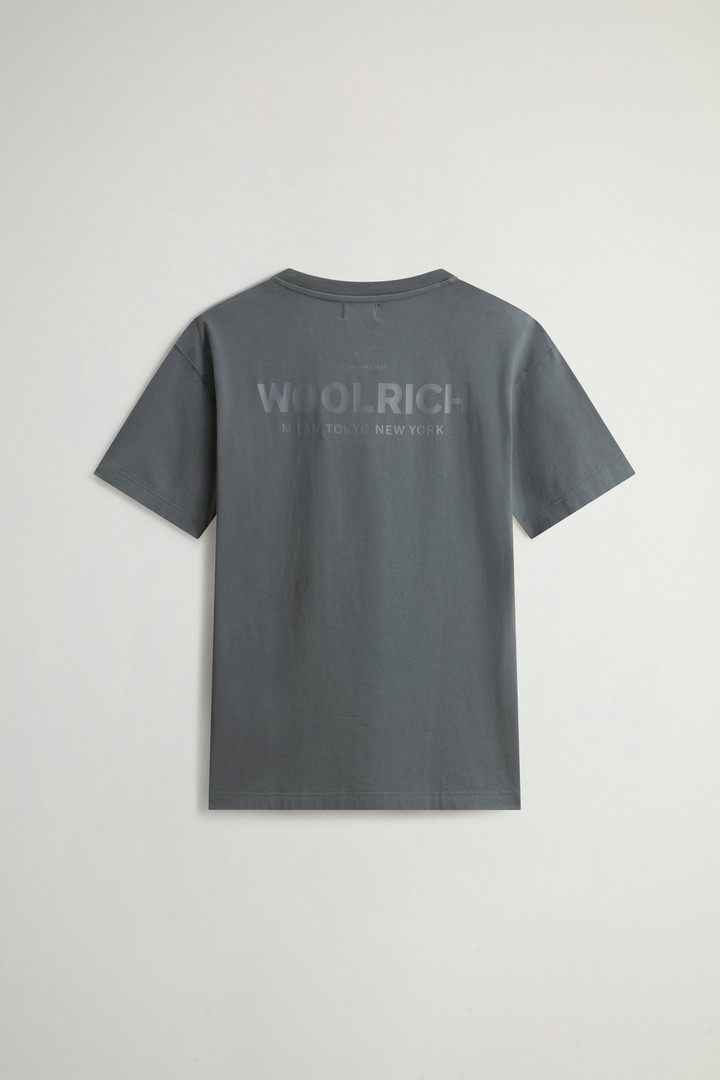 T-Shirt in Pure Cotton with Logo Gray photo 6 | Woolrich
