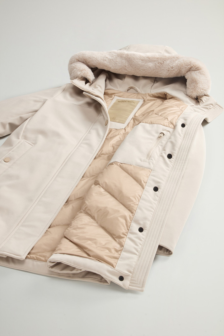 Firth Parka in Tech Softshell with Removable Faux Fur Collar Khaki photo 9 | Woolrich