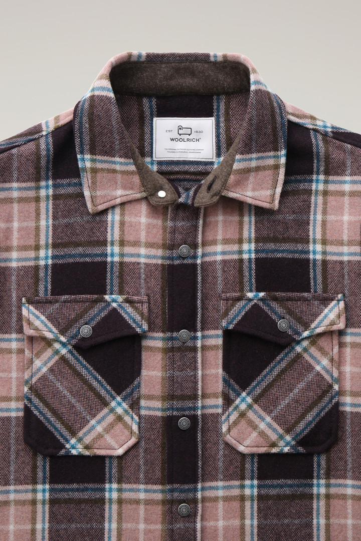 Alaskan Check Overshirt in Recycled Italian Wool Blend Pink photo 2 | Woolrich