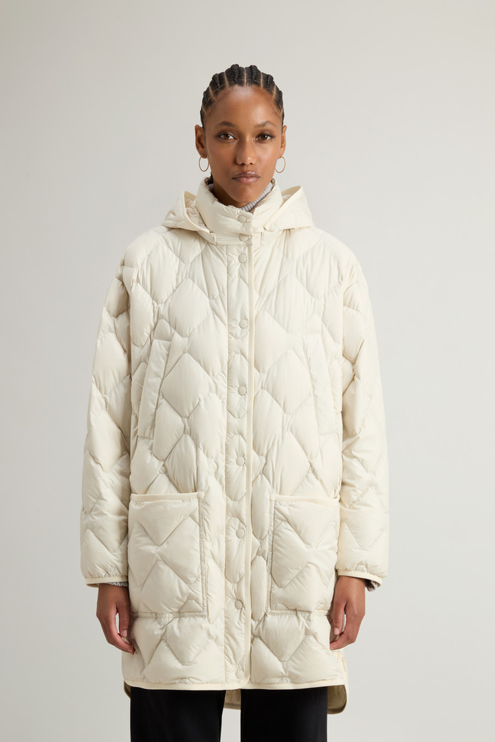 Veste façon cape Heritage en microfibre à capuche amovible Blanc photo 1 | Woolrich