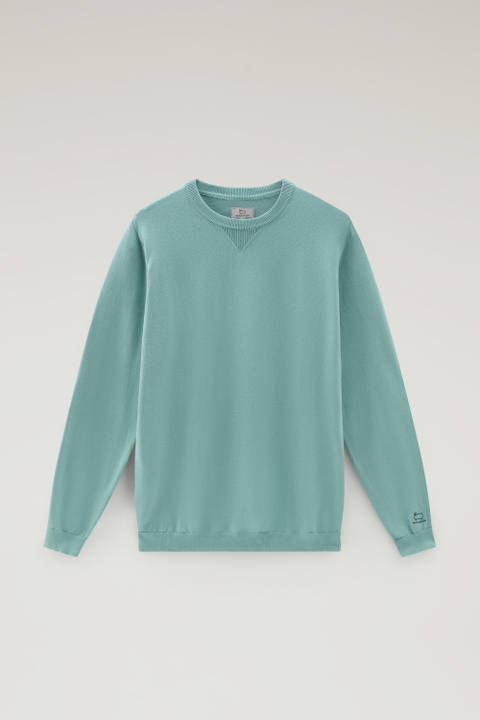 Pure Cotton Crewneck Sweater Green photo 2 | Woolrich