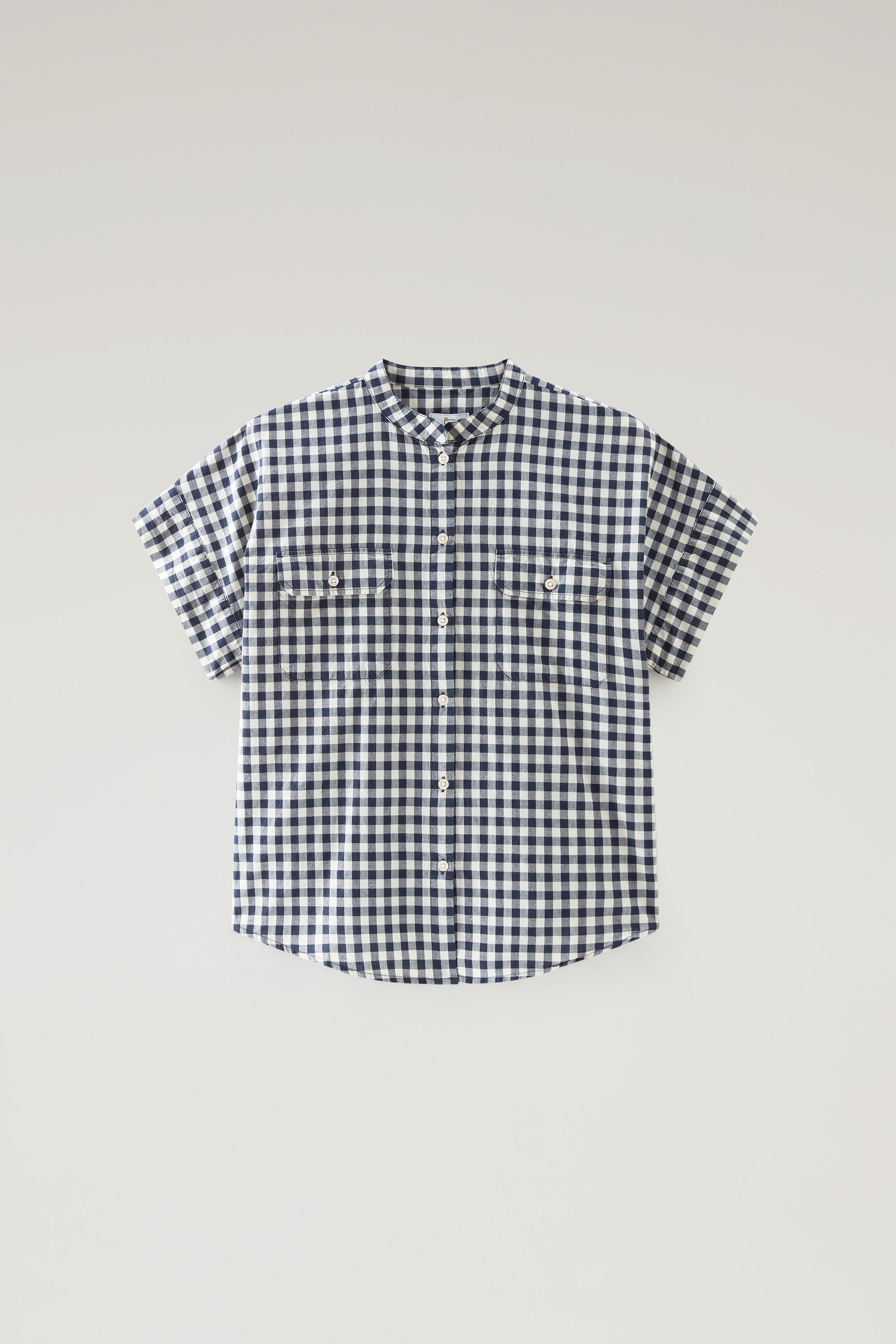 Blusa a maniche corte Appalachian Trail a quadri in puro cotone blu photo 5 | Woolrich