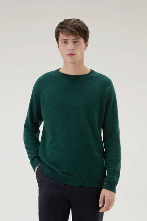 Luxe Crewneck Sweater in Pure Cashmere Green | Woolrich