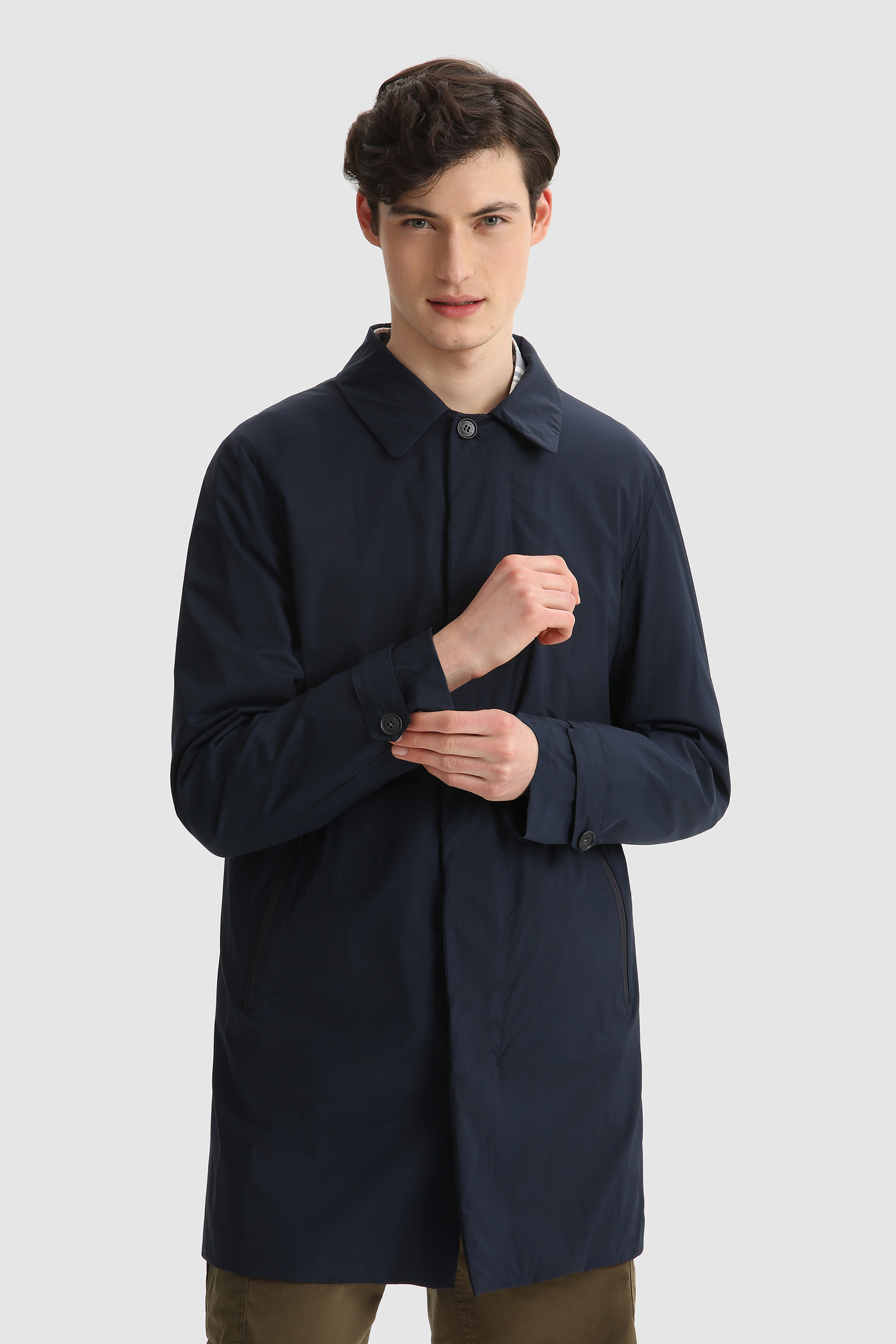 Ultralight Ripstop Nylon Carcoat Blue | Woolrich