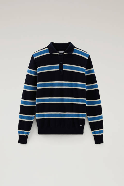 Long-Sleeved Knit Polo Blue photo 2 | Woolrich