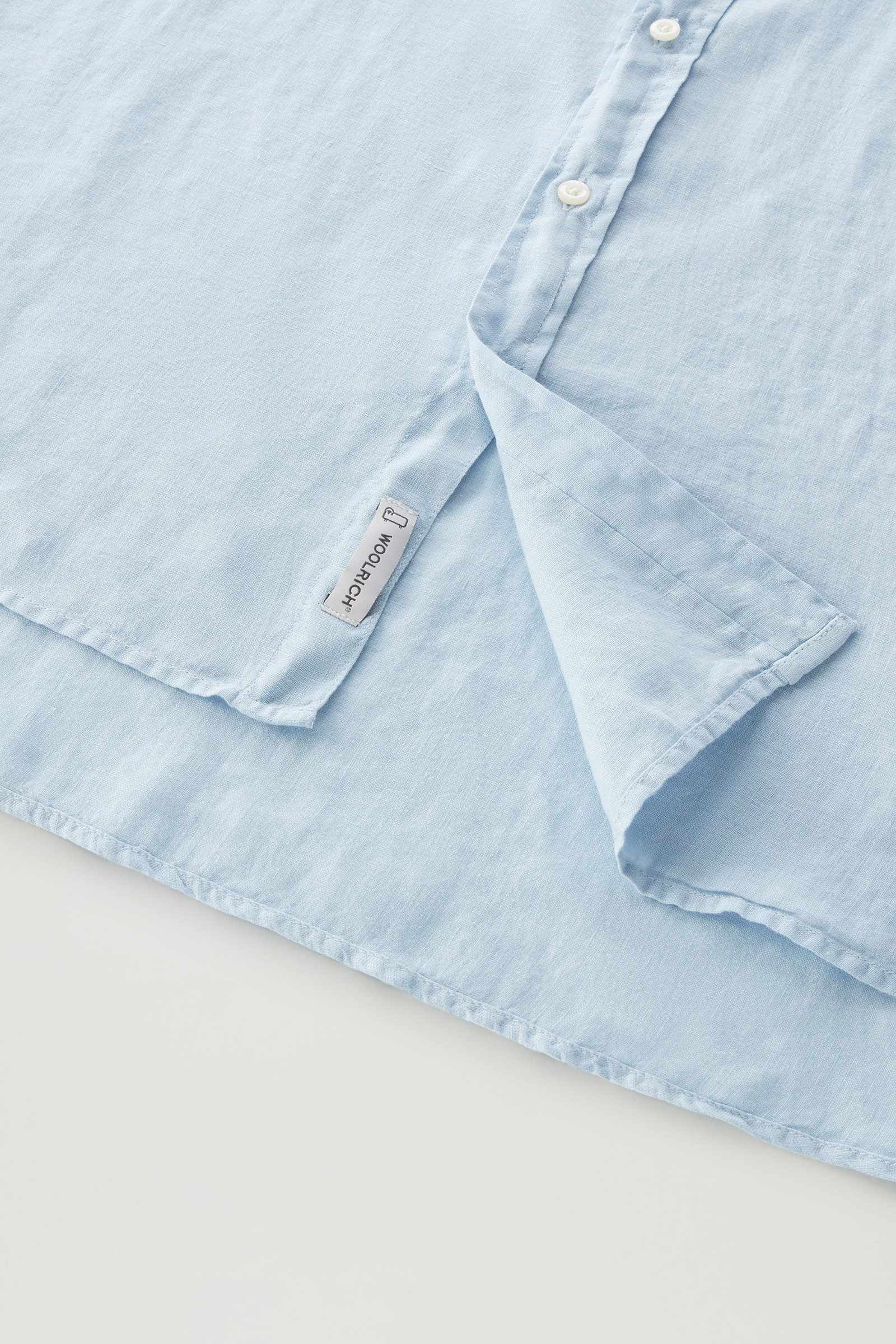 Chemise en pur lin teinte en pièce bleu photo 8 | Woolrich
