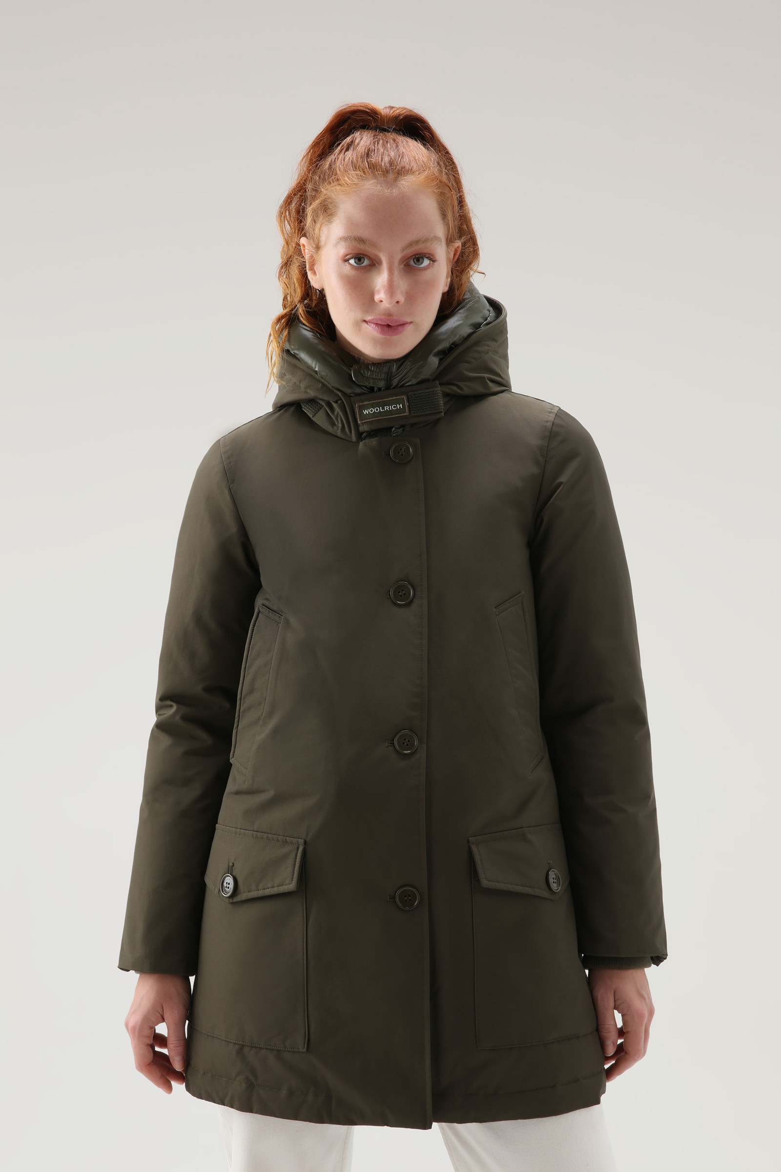 Arctic Parka in Ramar Cloth with Four Pockets Green | Woolrich USA