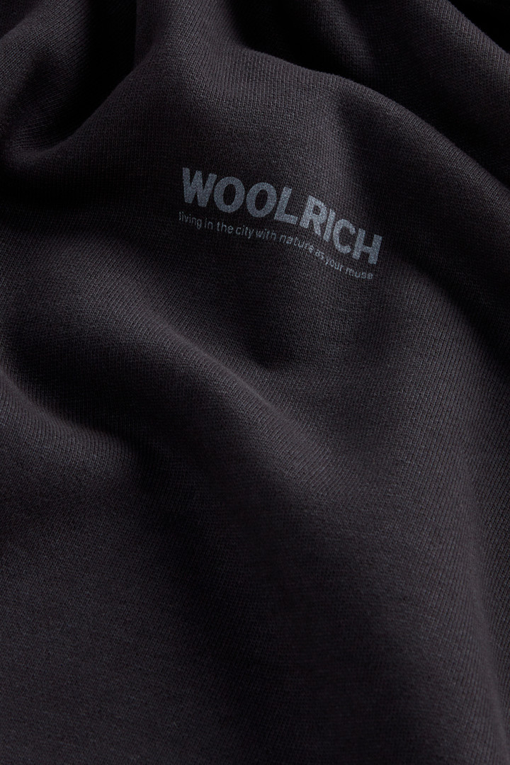 Teen Boys’ Garment-Dyed Pure Cotton Hoodie with Rear Print Black photo 3 | Woolrich