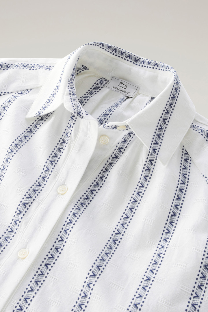 Robe chemise à volants en pur coton Blanc photo 6 | Woolrich