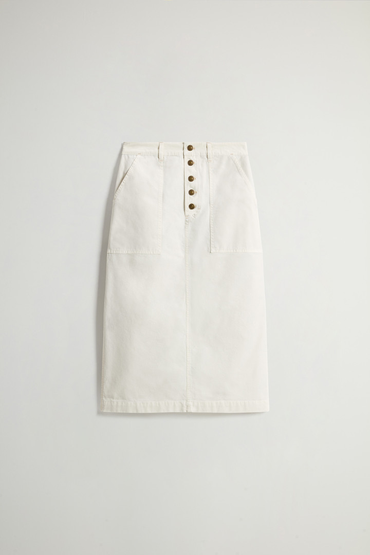 Garment-Dyed Midi Skirt in Stretch Cotton White photo 4 | Woolrich