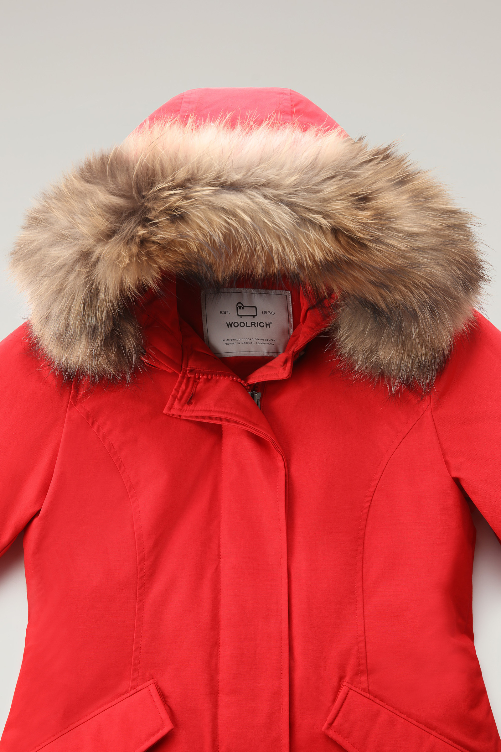 Intrekking relais verrader Women's Arctic Parka in Ramar Cloth with Detachable Fur Trim Red | Woolrich  PT